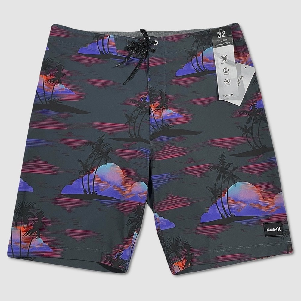 Mens Hurley Phantom Weekender Board Shorts - NWT 32 Charcoal / Multi - #47332-G8